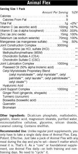 Universal Animal Flex : Joint Protection Complex : NZ Muscle Universal Animal Flex : Joint Protection Complex : NZ Muscle