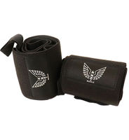 NZ Muscle Wrist Wraps, Black - Elastic/Velcro