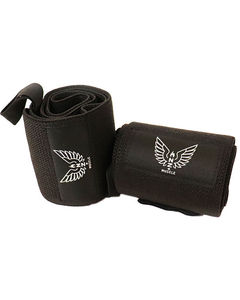 NZ Muscle Wrist Wraps, Black - Elastic/Velcro