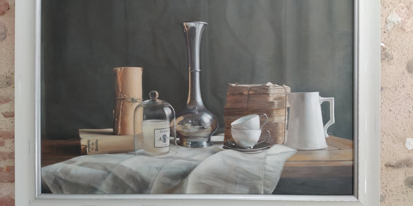 Nature morte peinte à l'huile avec effets de glacis