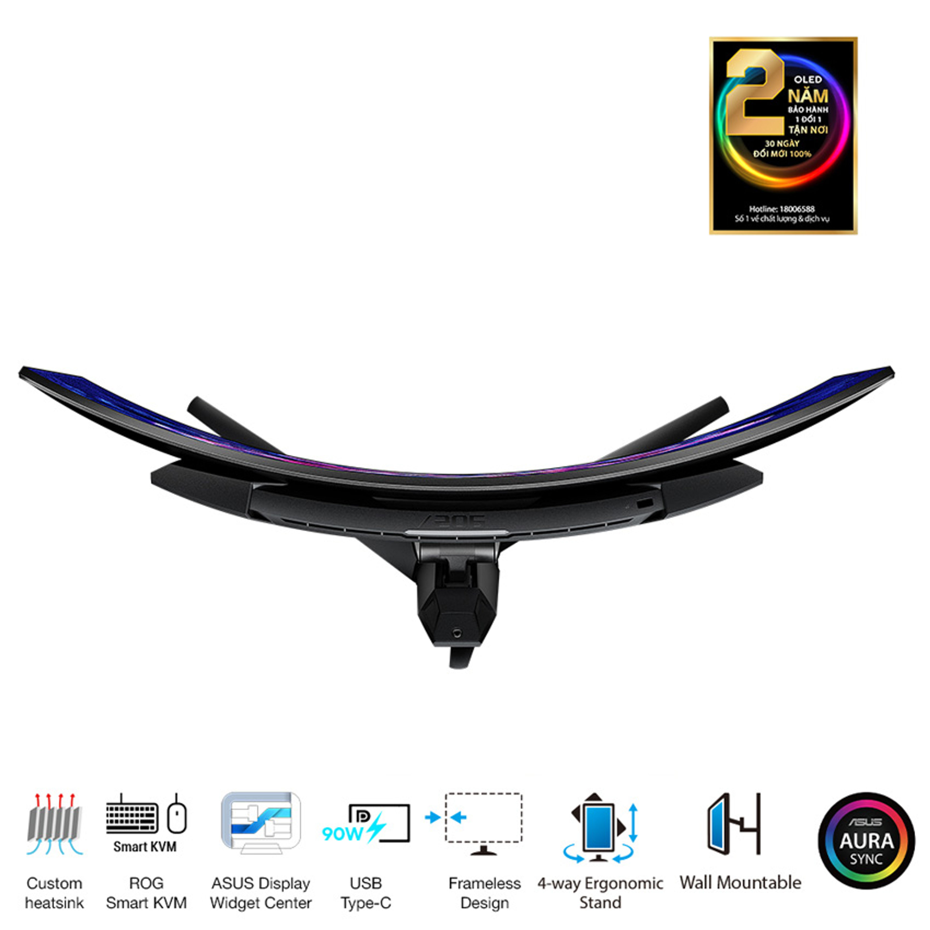 Màn hình ASUS ROG Swift OLED PG34WCDM (34 inch/WQHD/OLED/240Hz/0.03ms/cong) chính hãng Máy Tính LMC