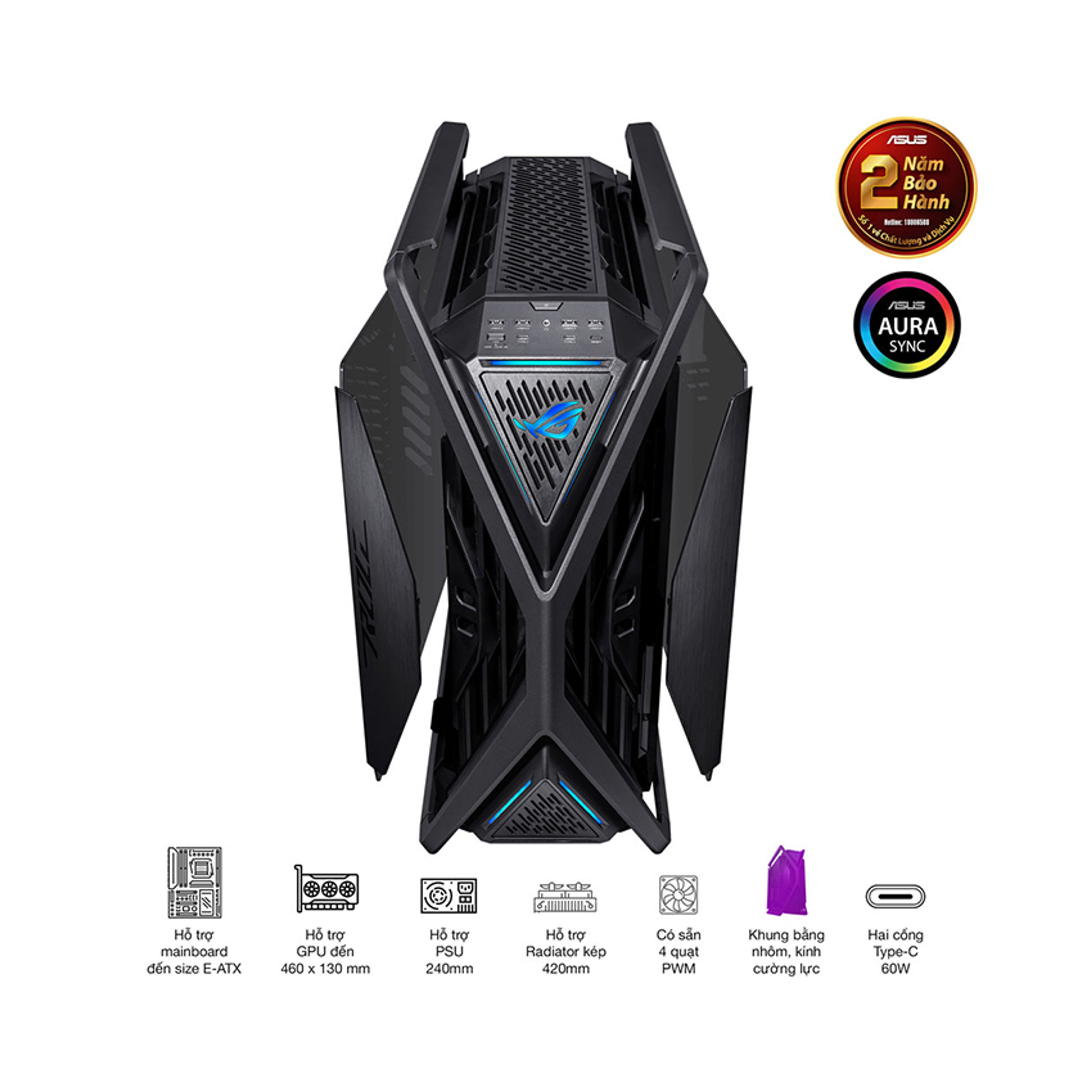 Vỏ Case Asus ROG Hyperion GR701  (Full Tower / Màu Đen ) chính hãng Máy Tính LMC
