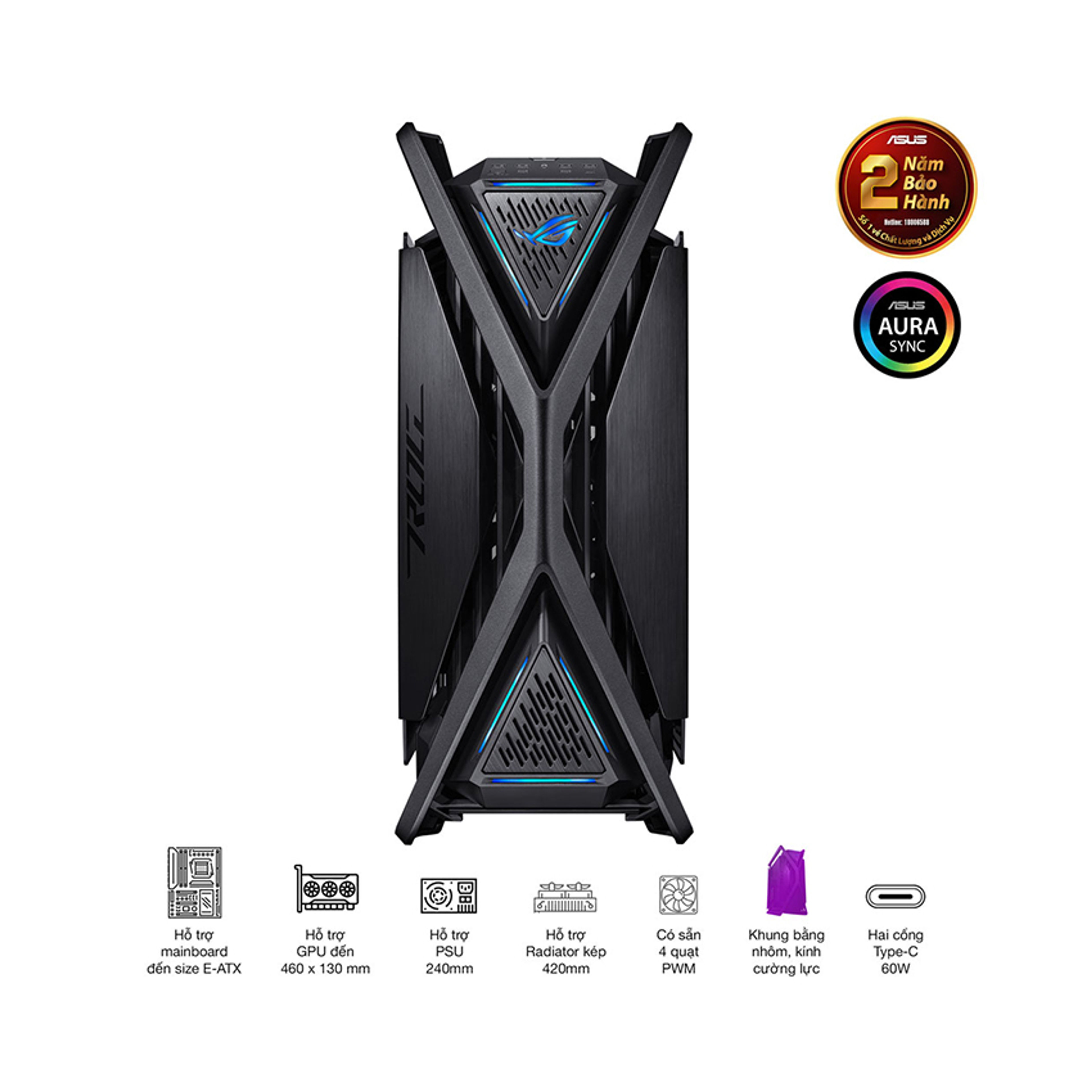 Vỏ Case Asus ROG Hyperion GR701  (Full Tower / Màu Đen ) chính hãng Máy Tính LMC