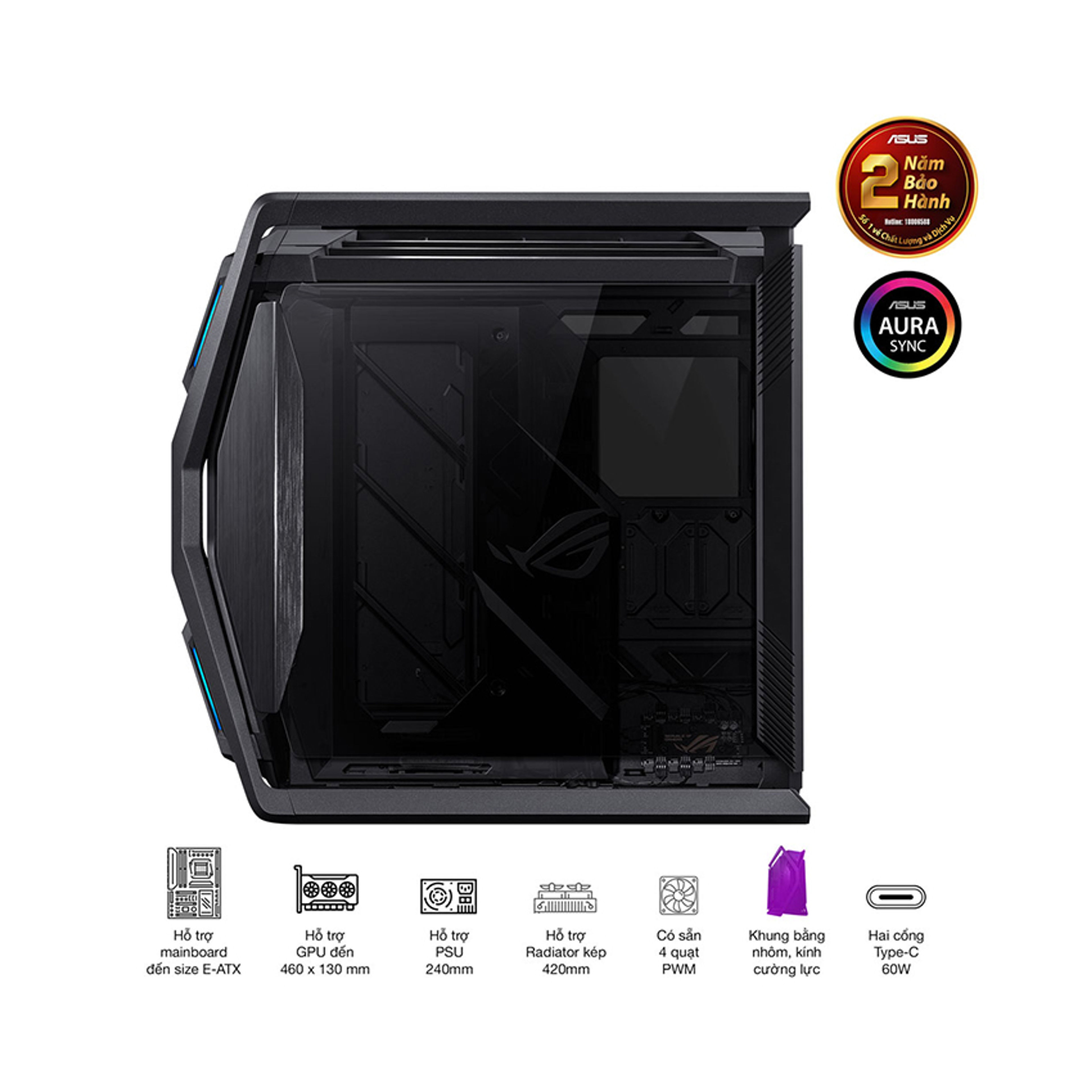 Vỏ Case Asus ROG Hyperion GR701  (Full Tower / Màu Đen ) chính hãng Máy Tính LMC