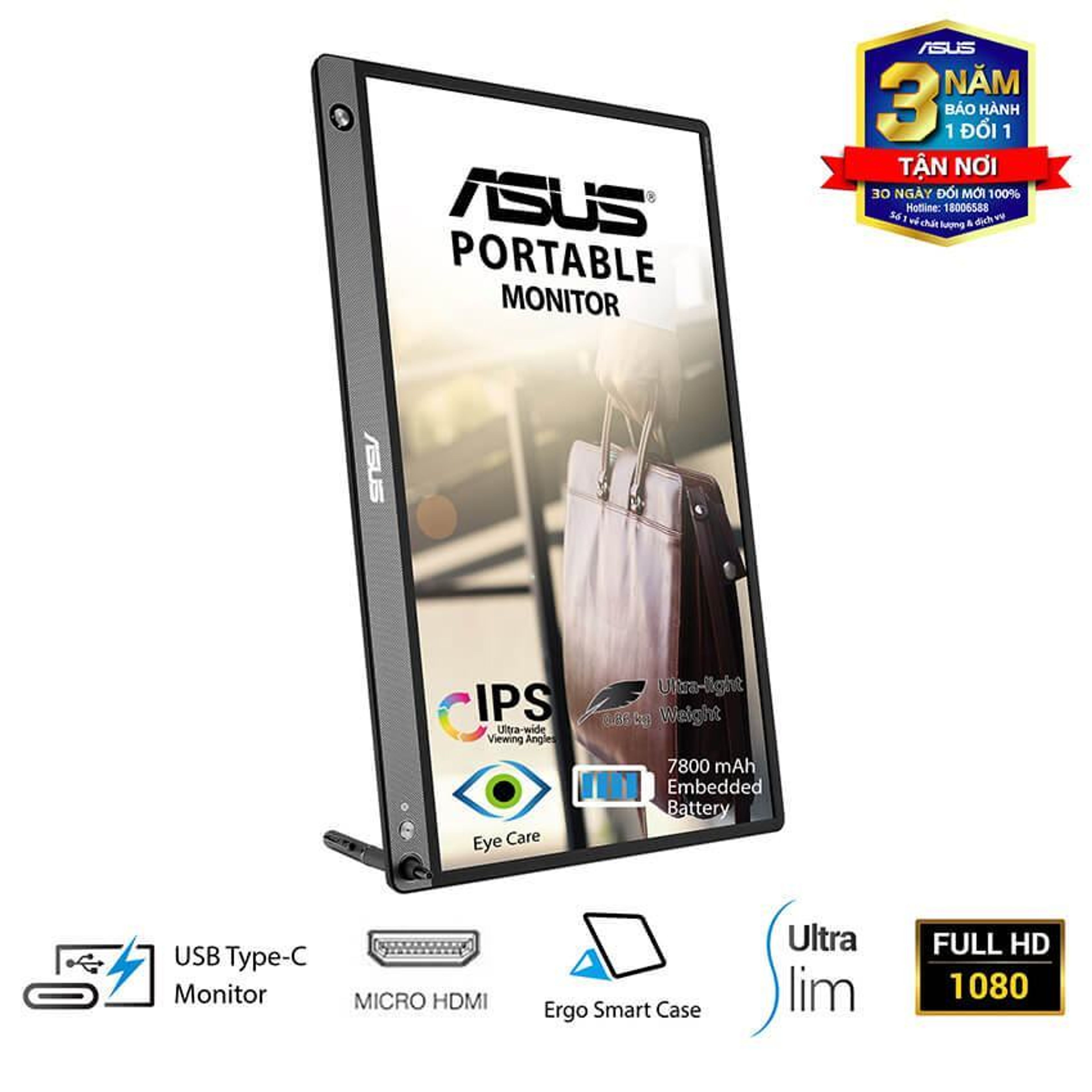 Màn hình di động Asus ZenScreen GO MB16AHP (15.6 inch/FHD/IPS/60Hz/5ms/USB TypeC/7800mAh/Loa) 5