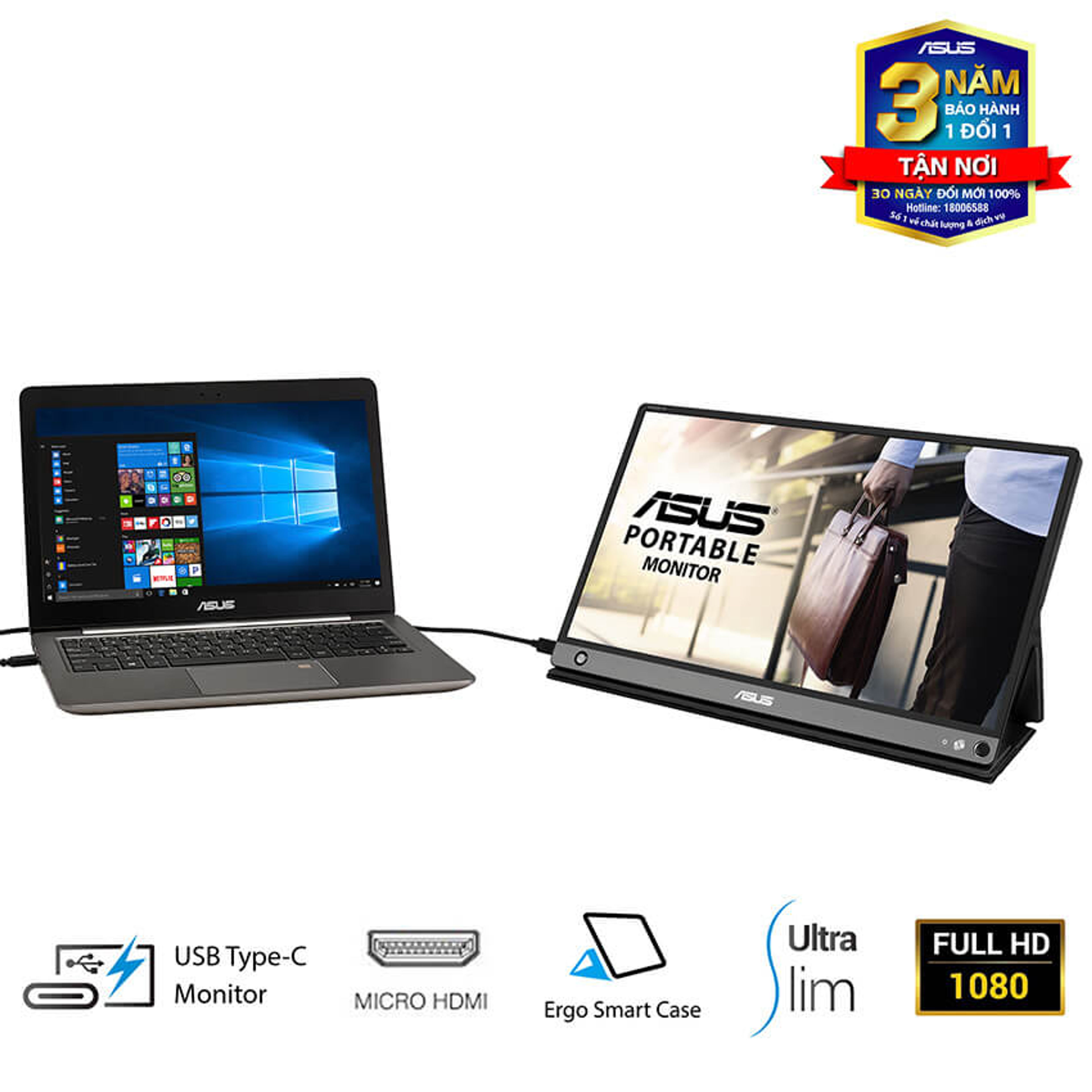 Màn hình di động Asus ZenScreen GO MB16AHP (15.6 inch/FHD/IPS/60Hz/5ms/USB TypeC/7800mAh/Loa) 4