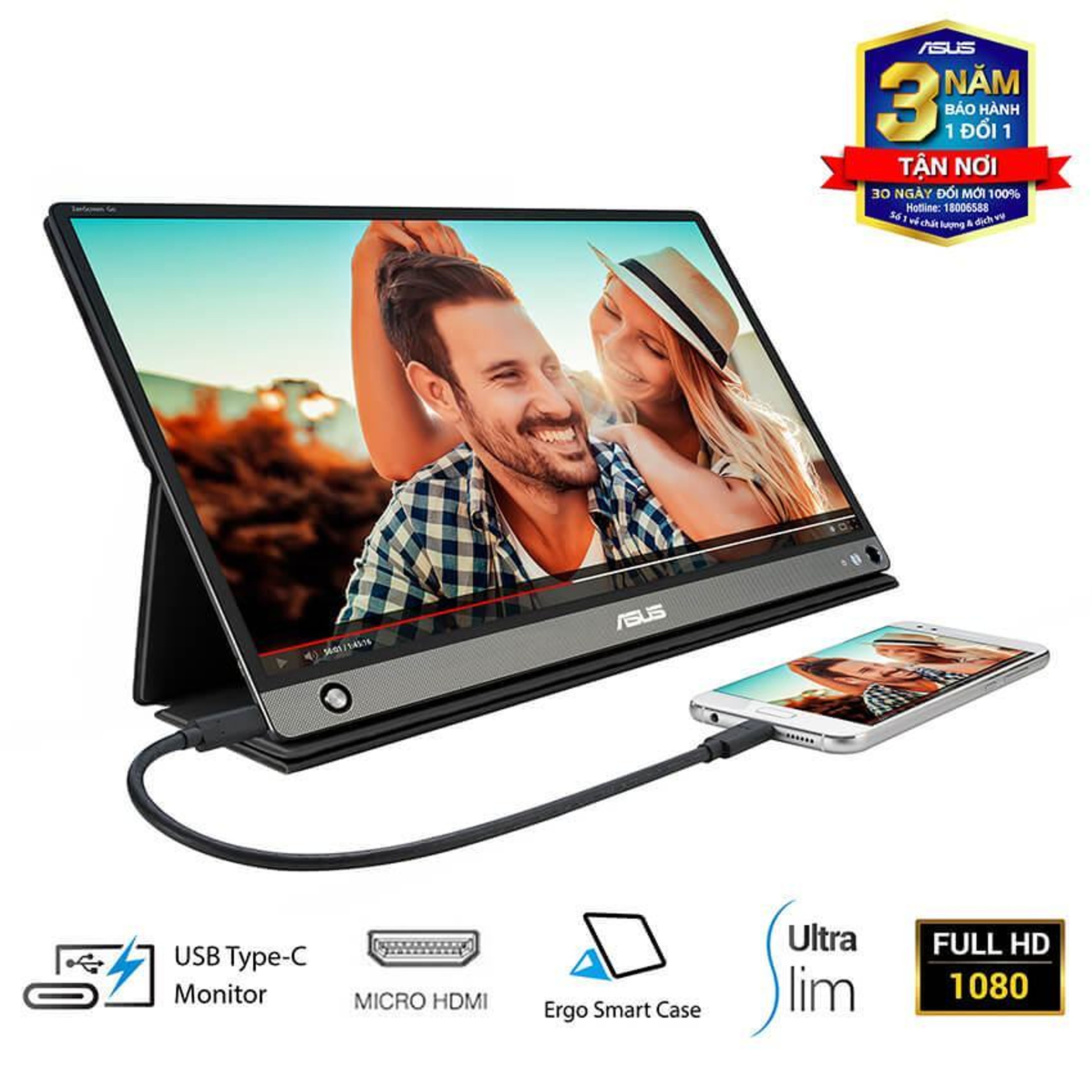 Màn hình di động Asus ZenScreen GO MB16AHP (15.6 inch/FHD/IPS/60Hz/5ms/USB TypeC/7800mAh/Loa) 2