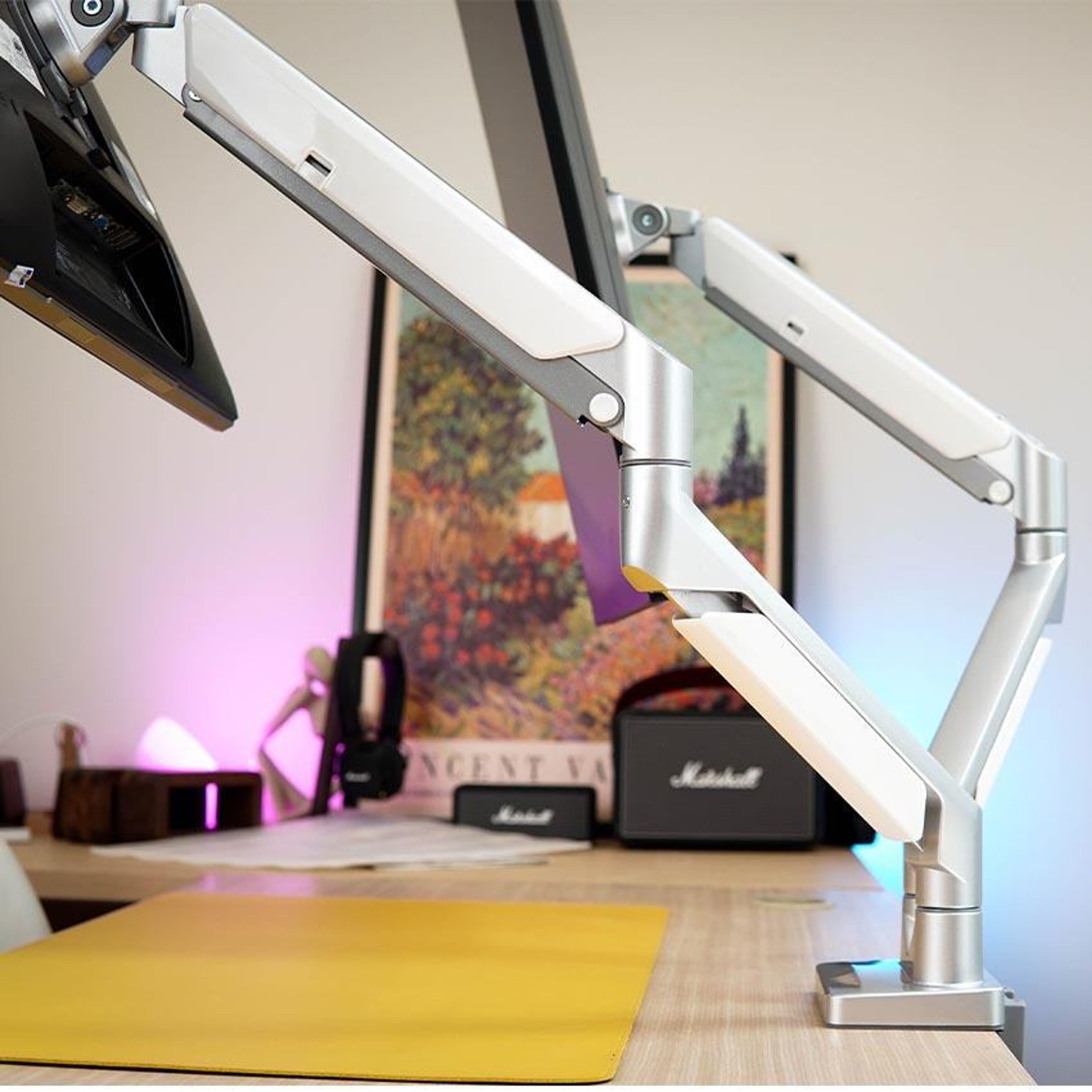 Giá treo 2 màn hình Human Motion T2-2 Màu trắng 9