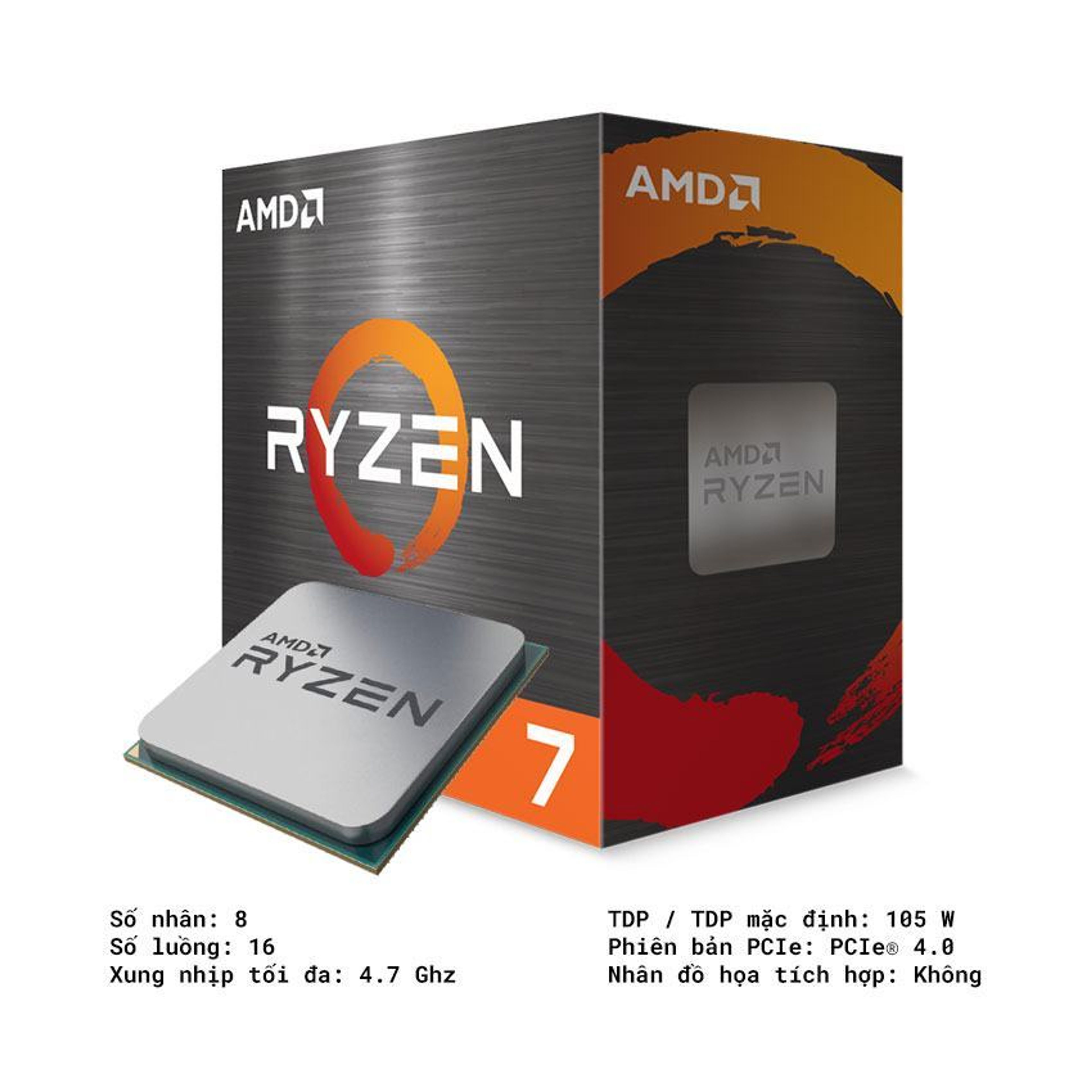 CPU AMD Ryzen 7 5800X3D (3.4 GHz Upto 4.5GHz / 100MB / 8 Cores, 16 Threads / 105W / Socket AM4) 2