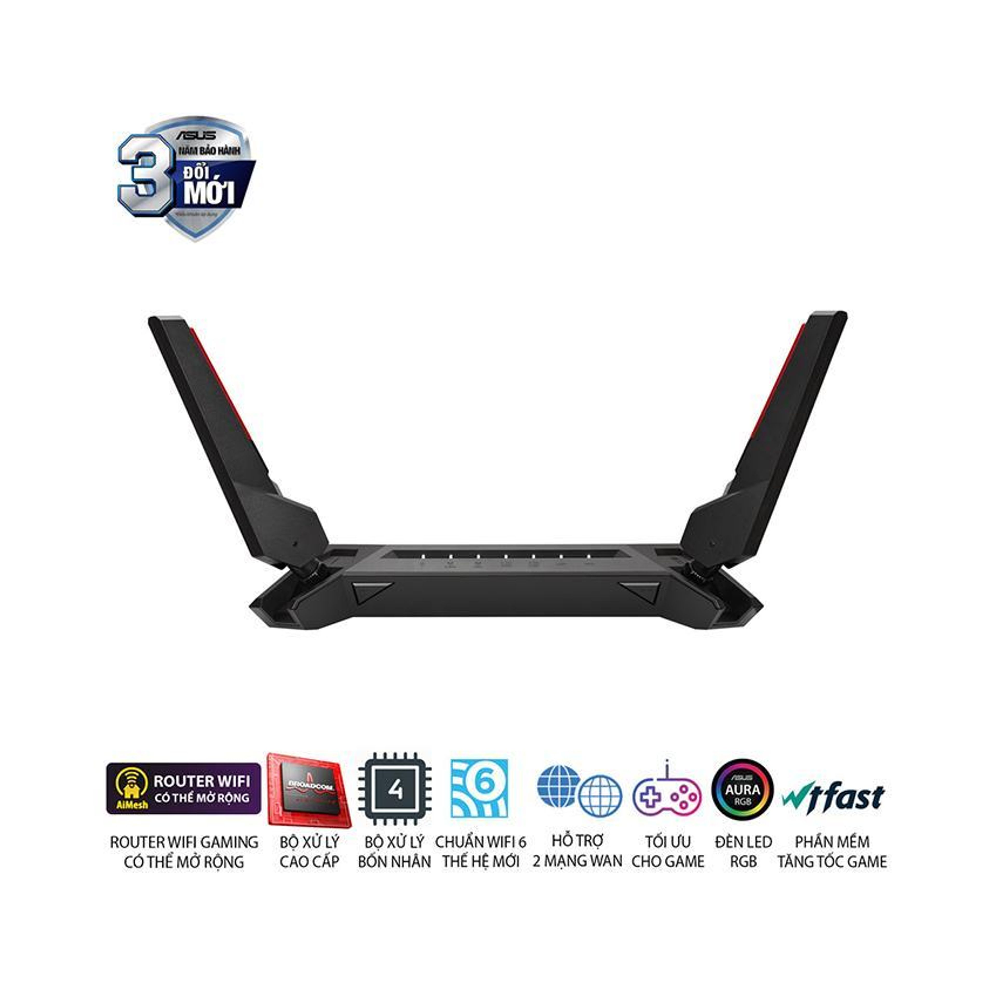 Bộ phát wifi 6 Asus GT-AX6000 ROG Rapture Gaming AX6000Mbps 5