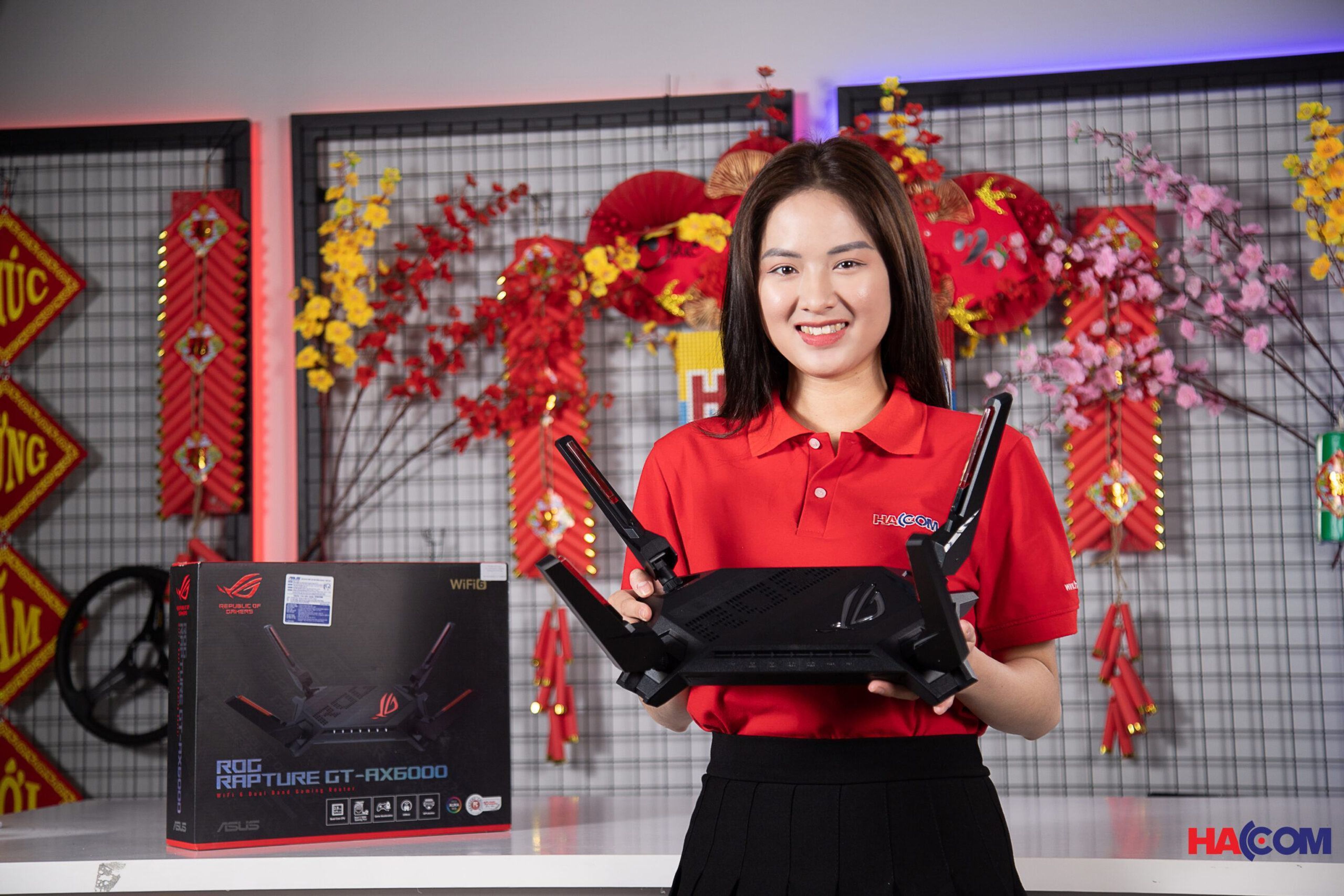 Bộ phát wifi 6 Asus GT-AX6000 ROG Rapture Gaming AX6000Mbps 10