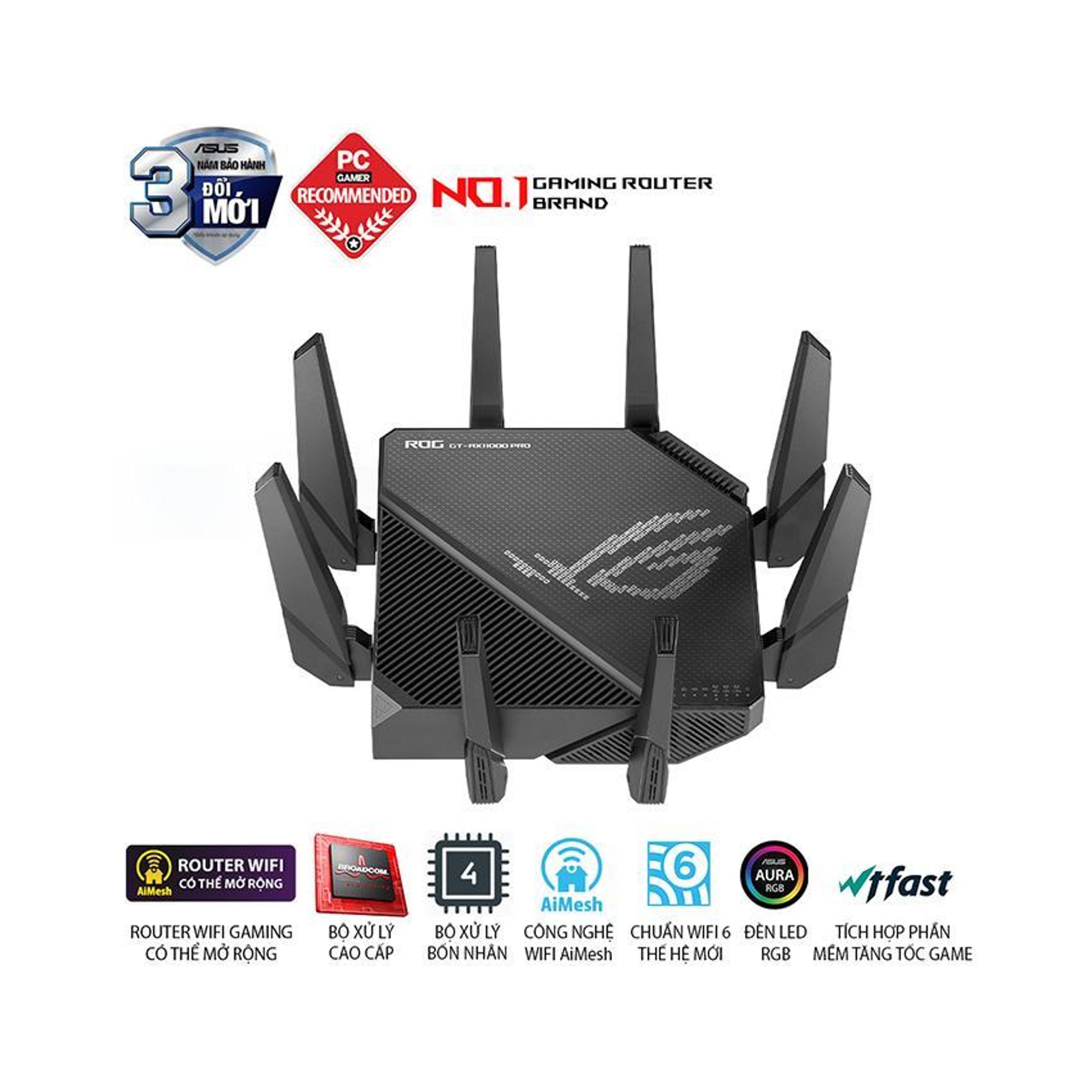 Router ASUS GT-AX11000 Pro (Tri-Band WiFi 6 gaming router, 2.5G port, 10G port, AiMesh) 3