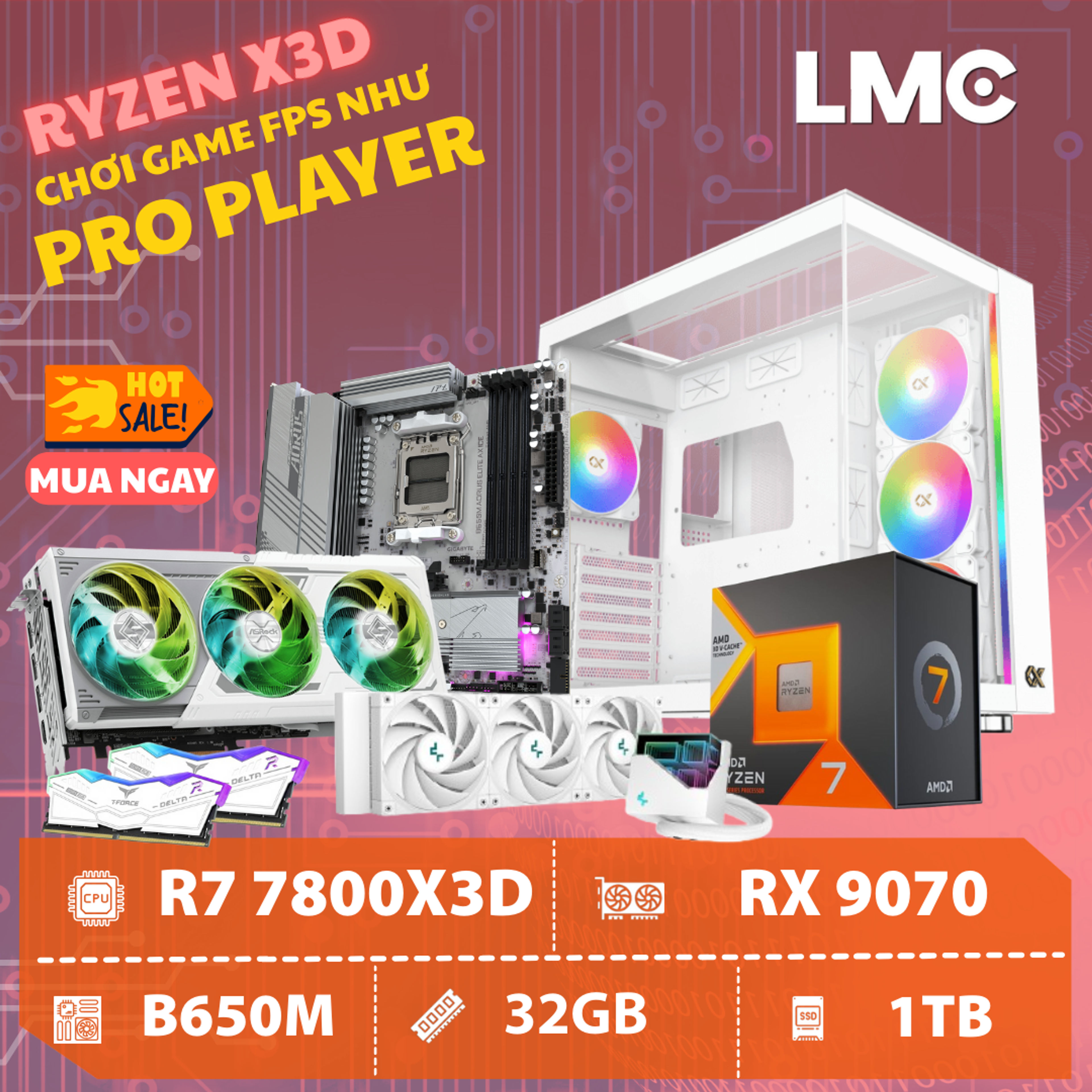 PC ARTEMIS CROSSBOW - Ryzen 7 7800X3D / RX 9070 16GB