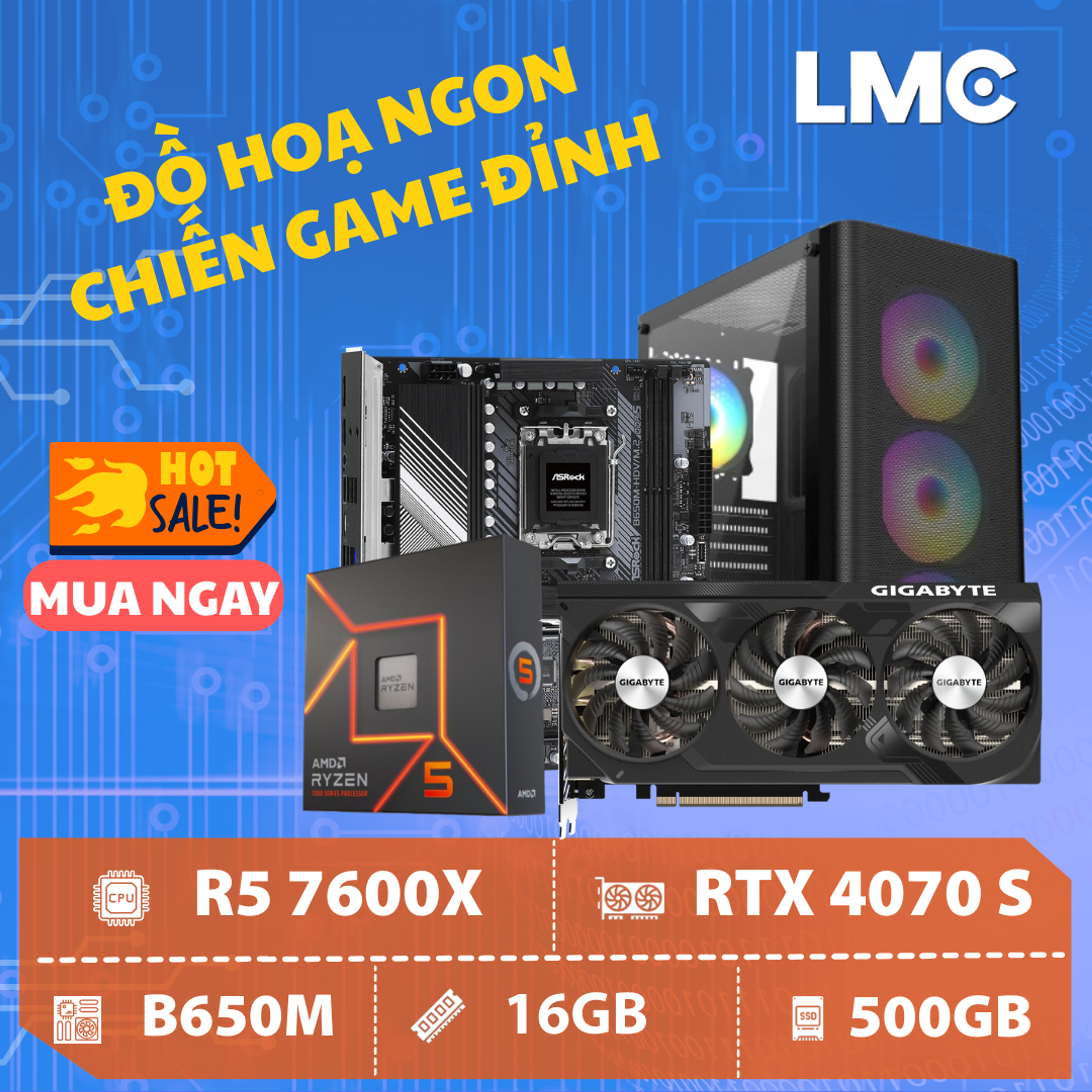 PC THANATOS ARROW - Ryzen 5 7600X / RTX 4070 Super 12GB