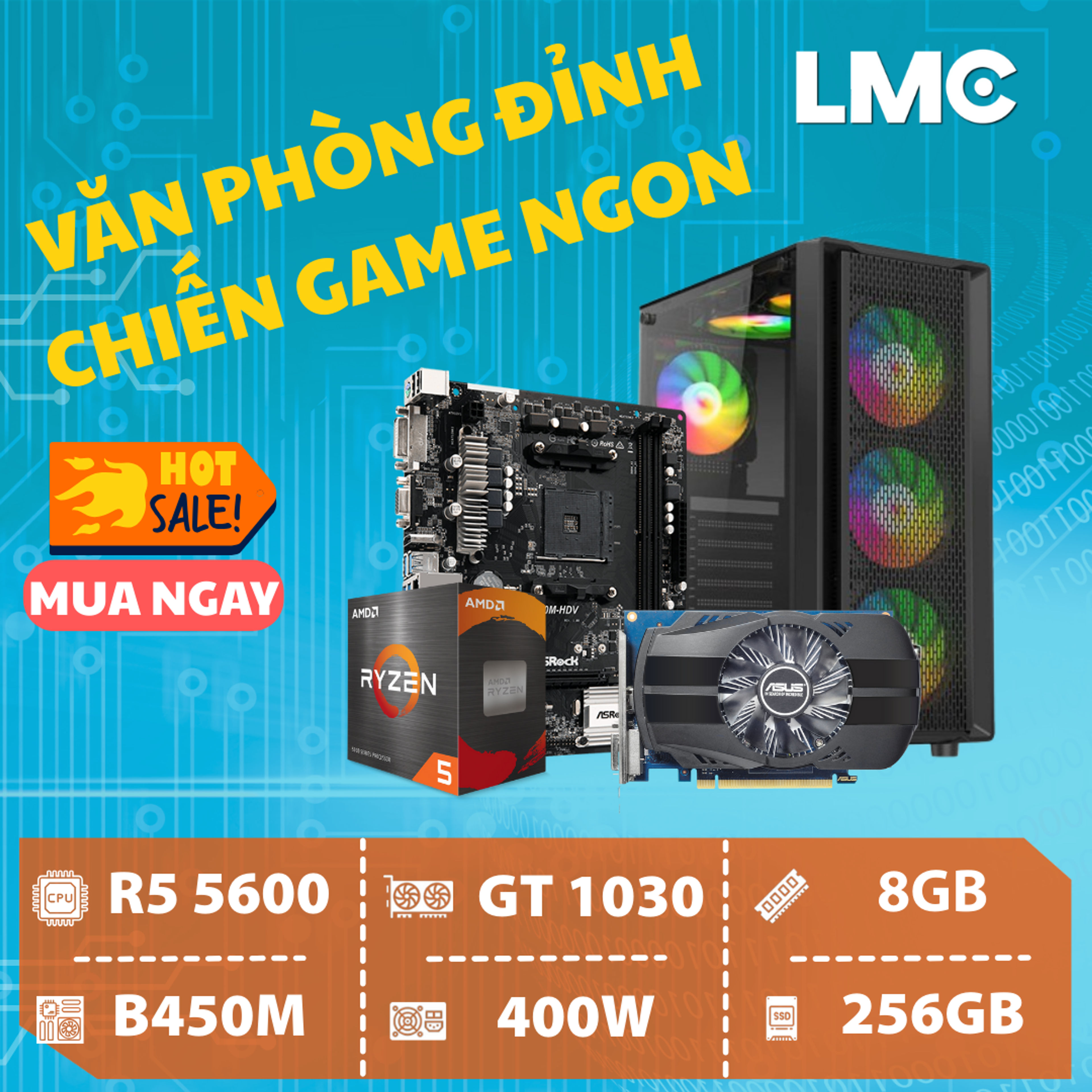PC HEPHAESTUS LASSO - Ryzen 5 5600 / GT 1030