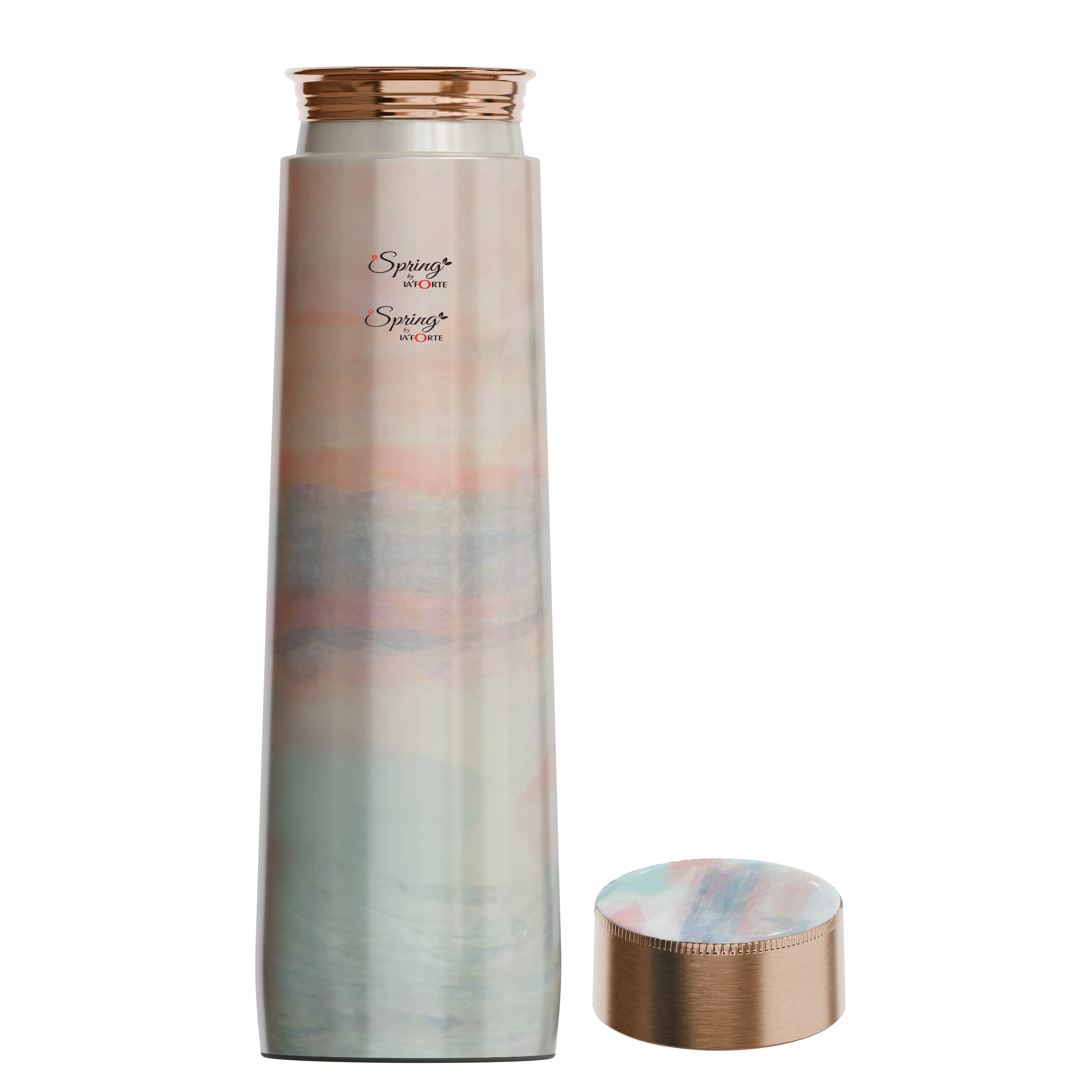 Pure Copper Elegant 1000 ml Premium Coated Water Bottles (Jupiter Pink, 1000 Ml)