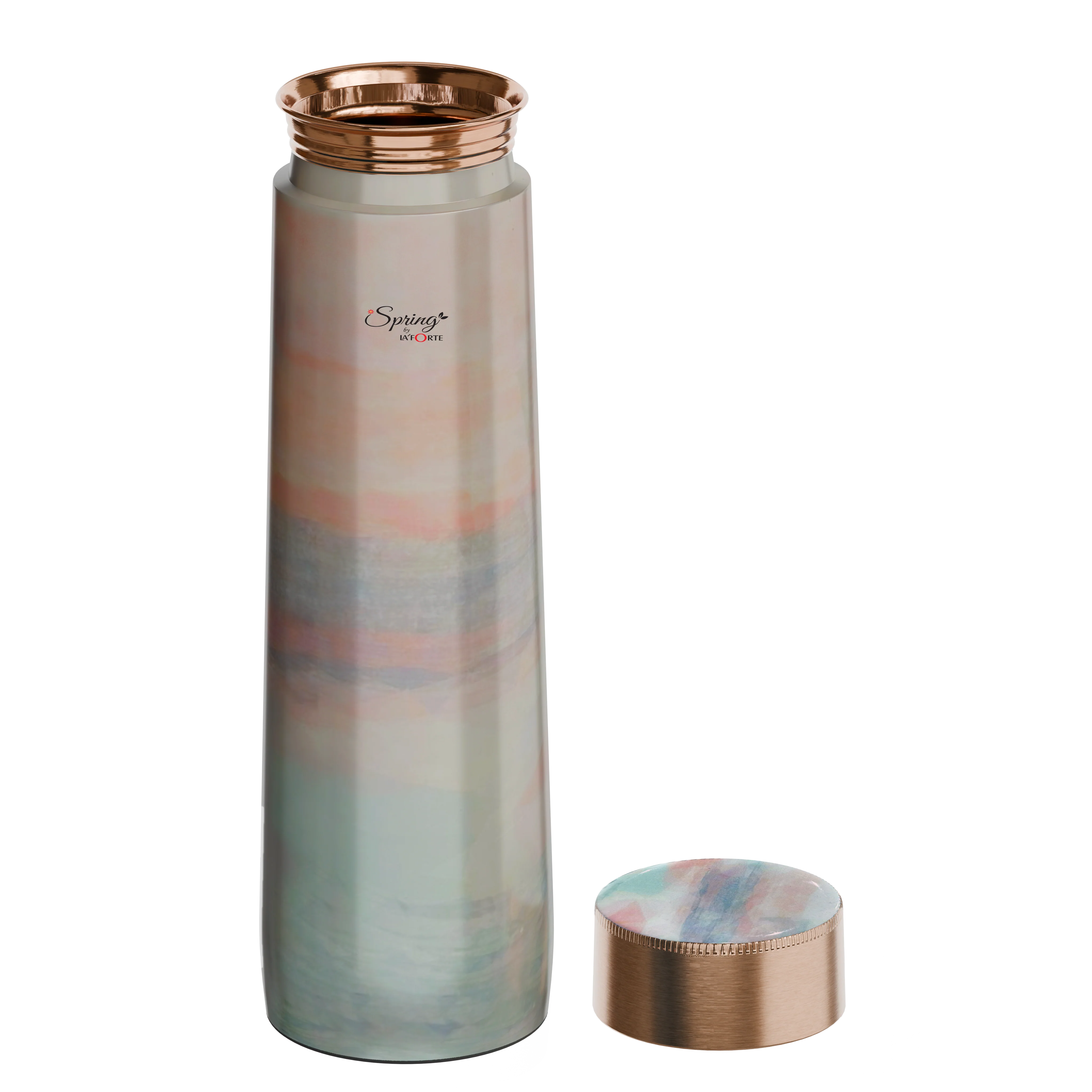 Pure Copper Elegant 1000 ml Premium Coated Water Bottles (Jupiter Pink, 1000 Ml)