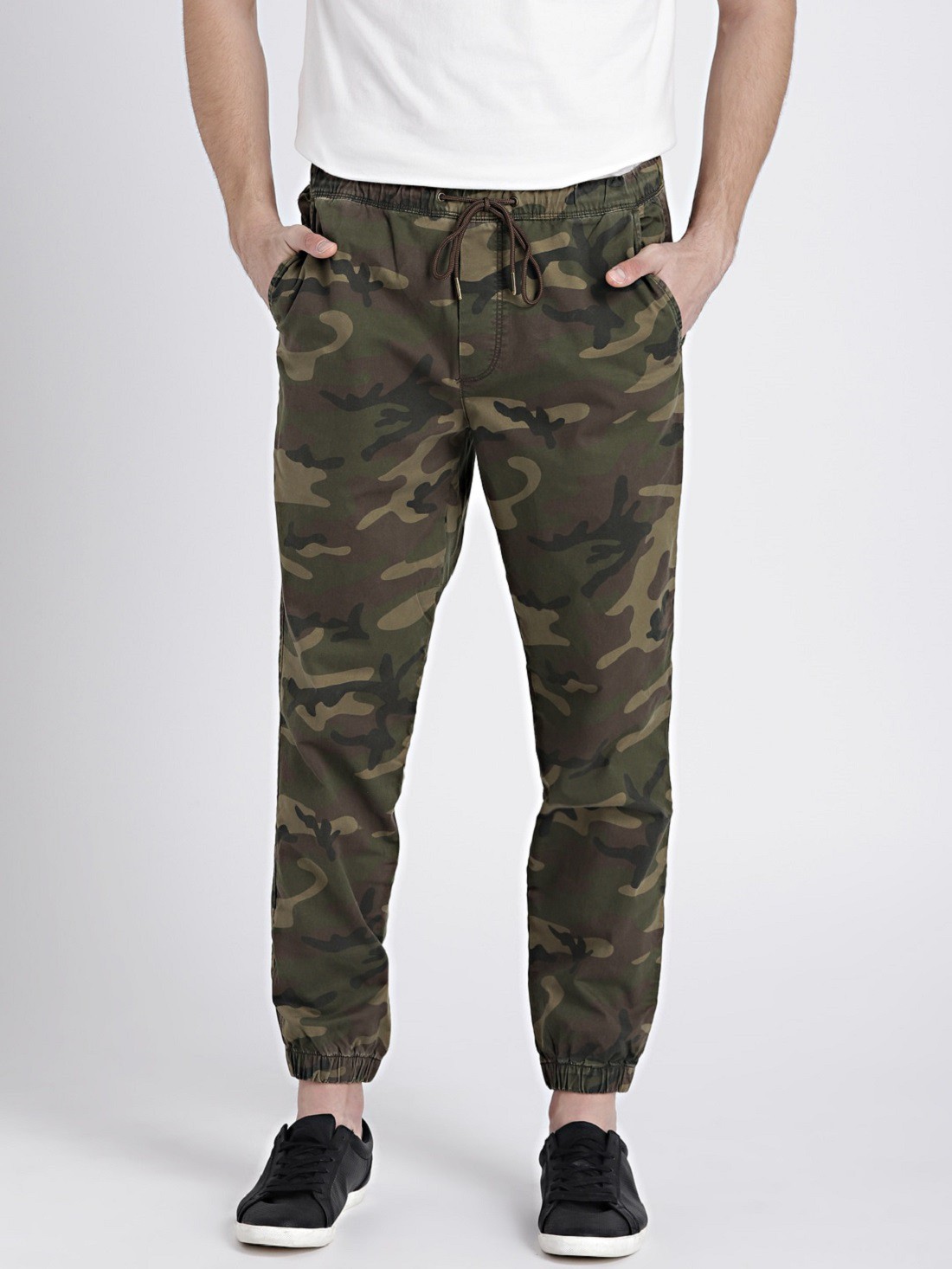 Camouflage Printed Cotton Blend Solid Mens  slim fit Joggers
