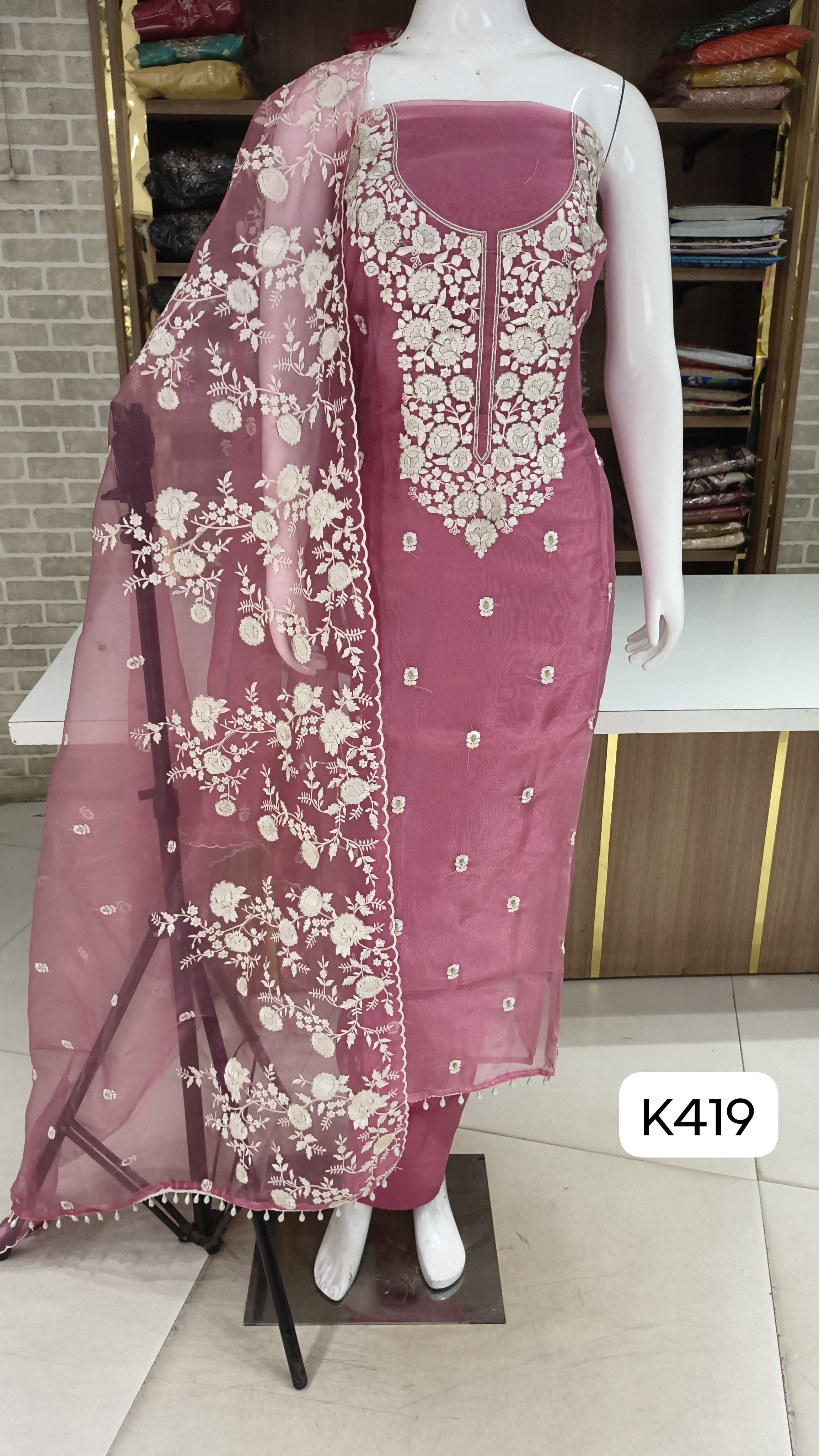 Tissue silk party wear suits 