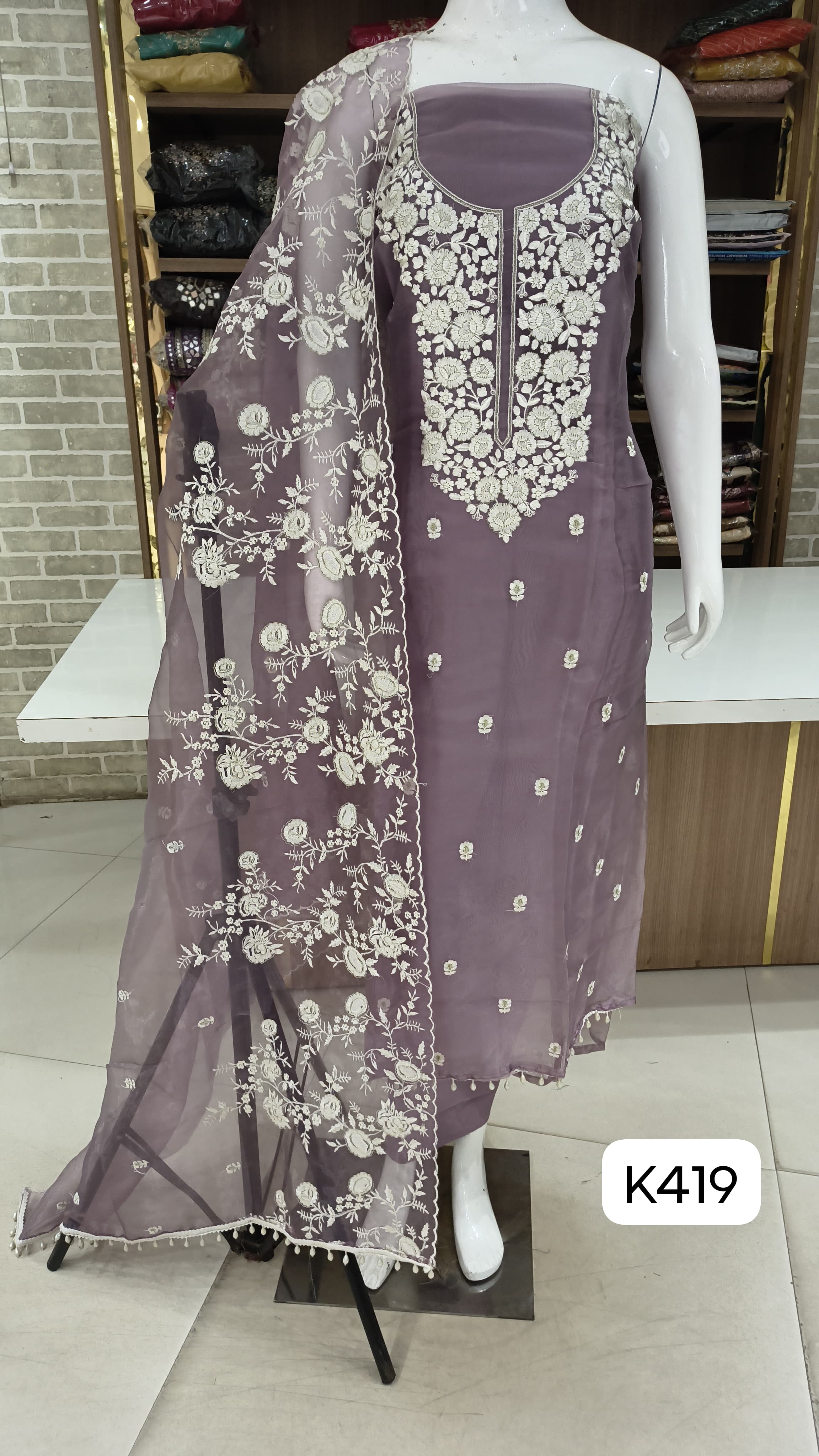 Tissue silk party wear suits 