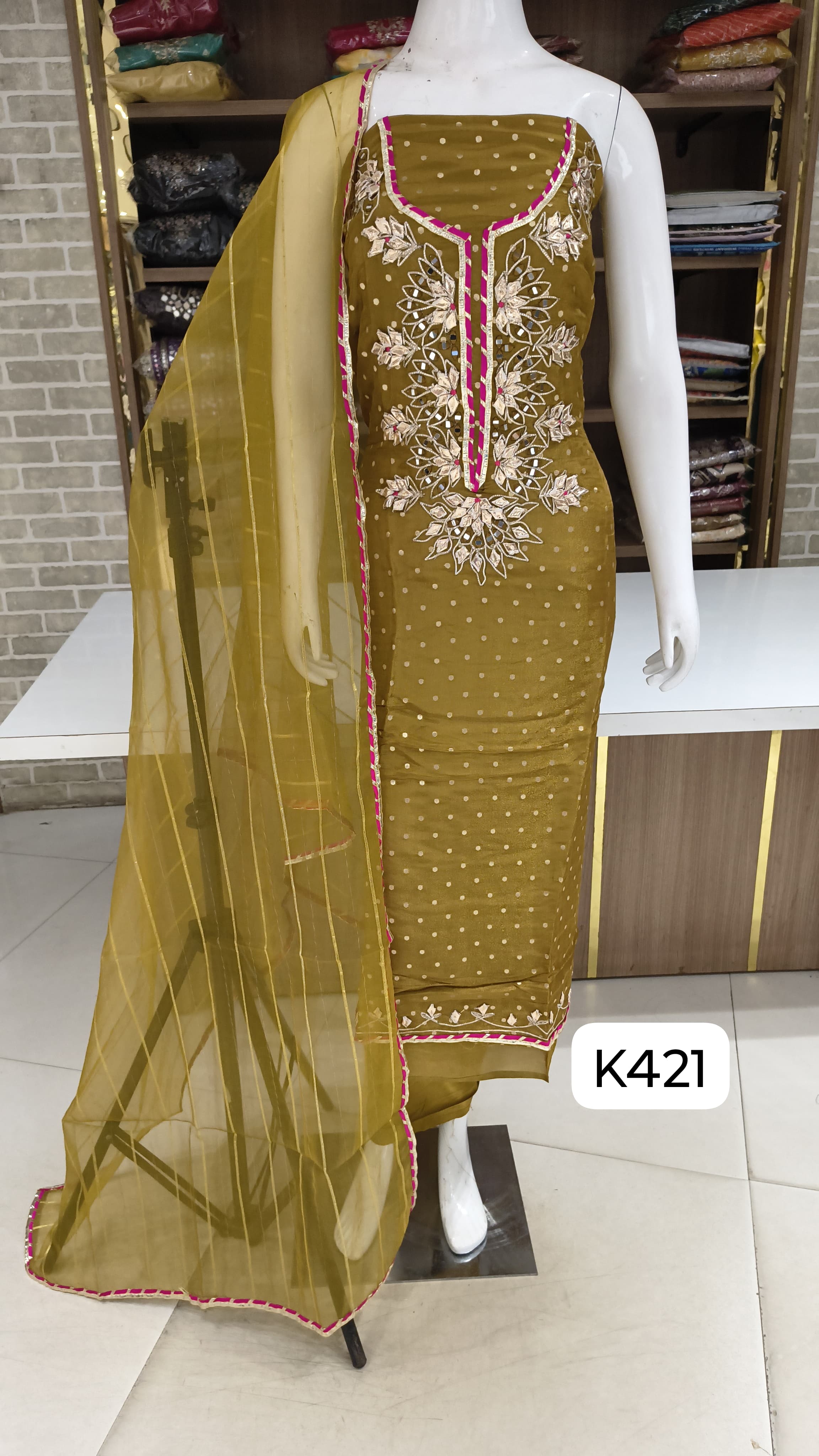 Soft shimmer silk beautiful party wear suits 