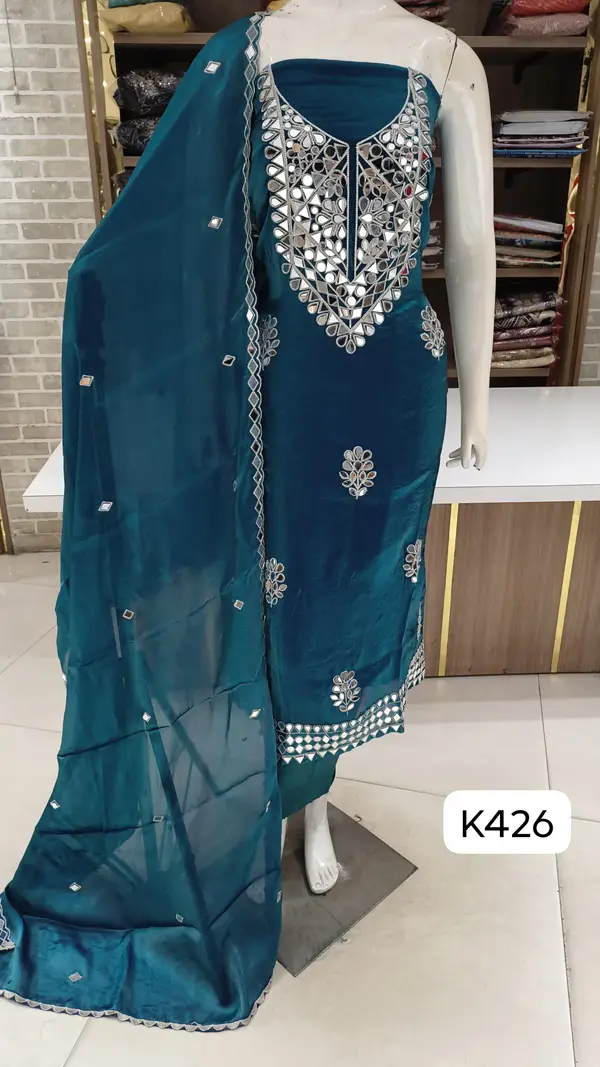 Russian silk party wear suits 