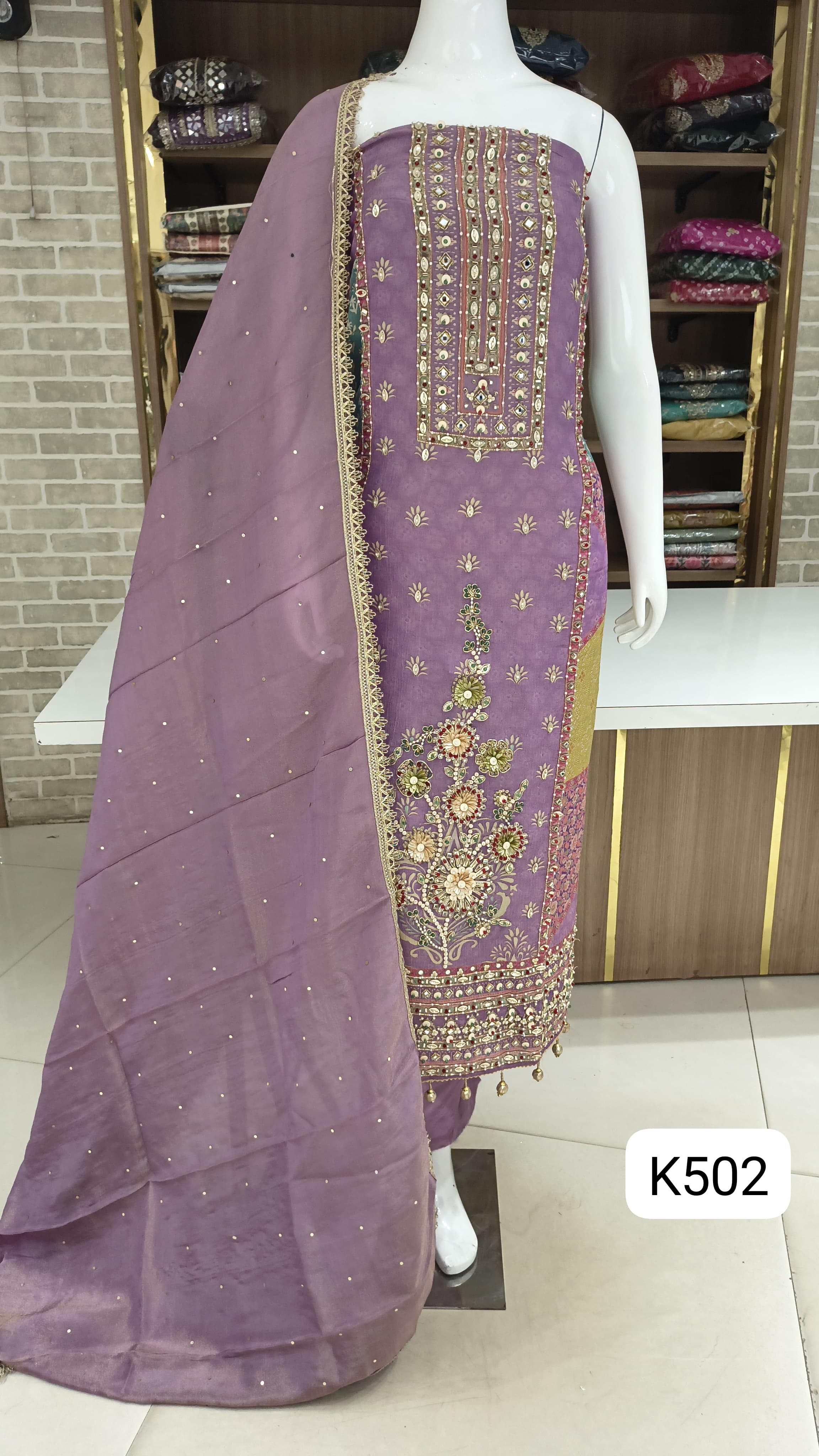 Crush silk party wear suits 
