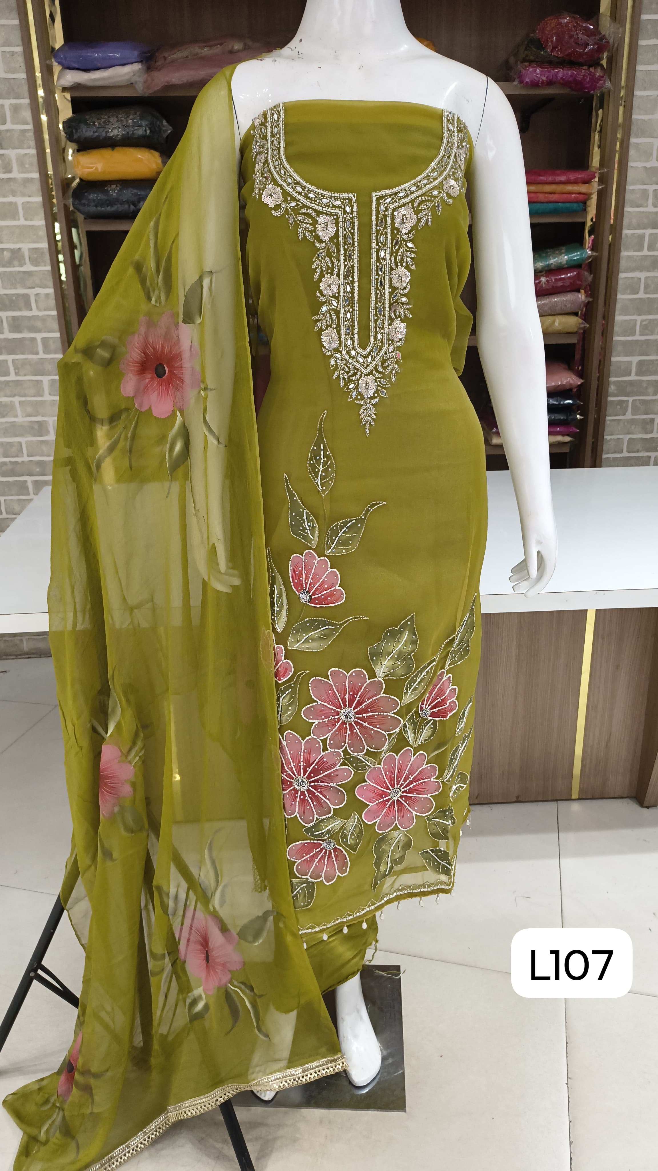 Bella fashion soft organza party wear suits