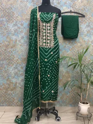 Bandhani silk suits