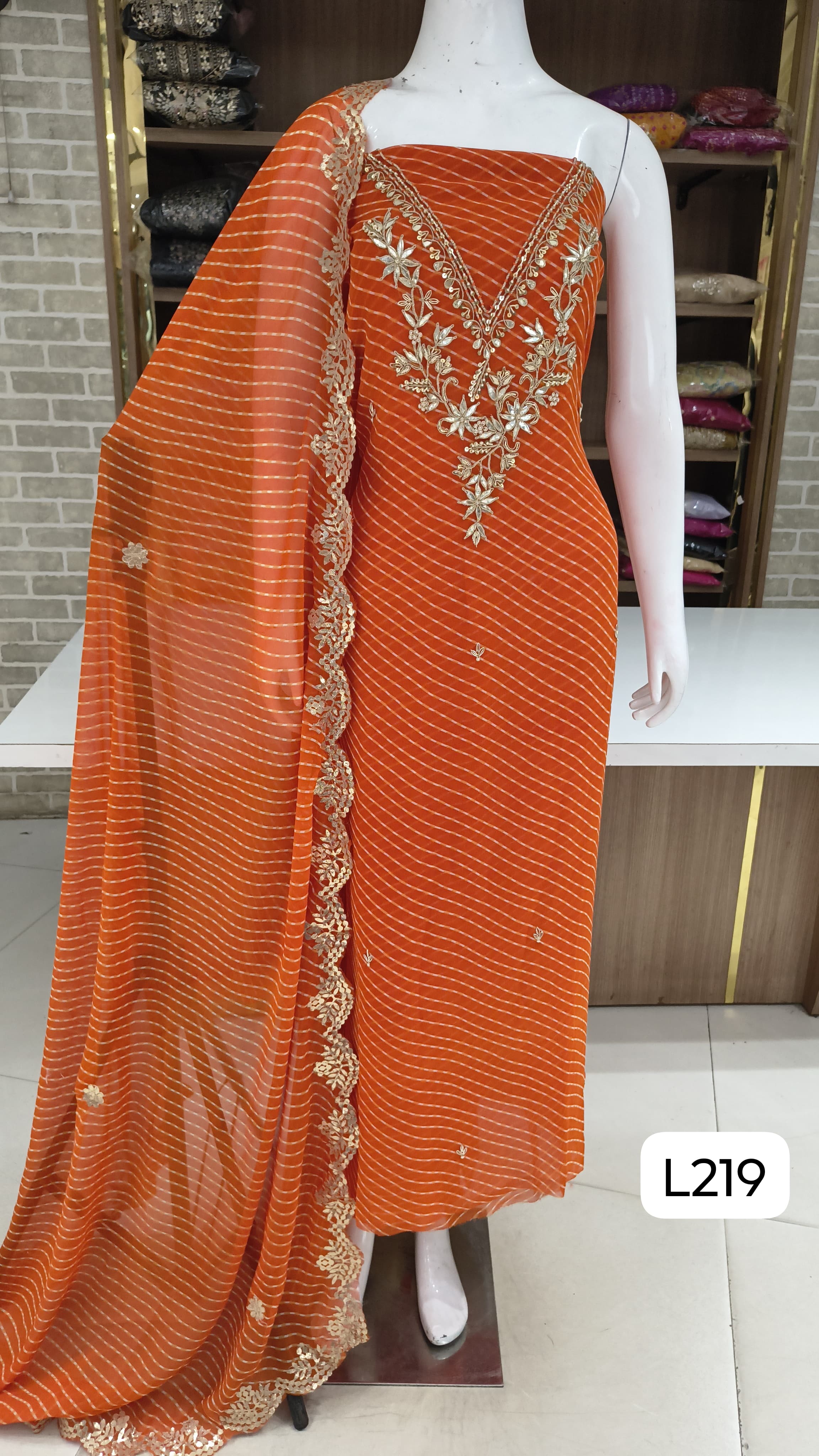 Georgette with beautiful handwork