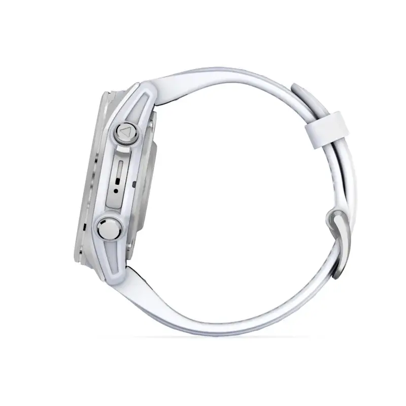 fenix® 8 – 43 mm, AMOLED Silver with Whitestone silicone band