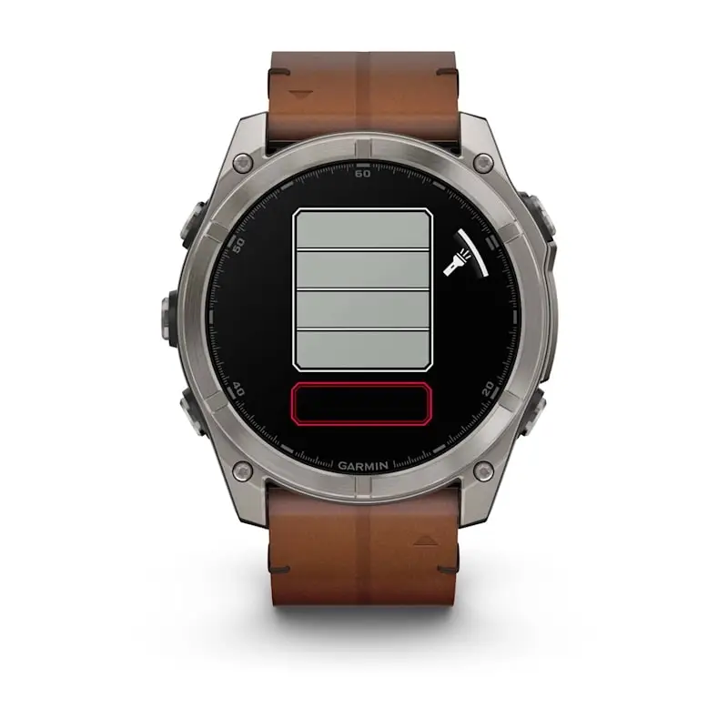 fenix® 8 – 51 mm, AMOLED Sapphire, Titanium with Chestnut Leather Band