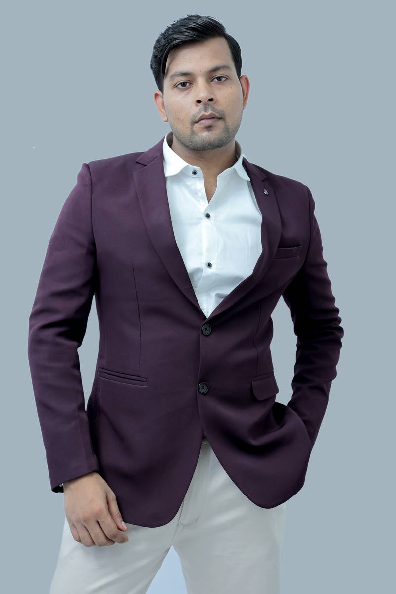 Trendy Men’s Maroon Casual Blazer – Perfect for Every Occasion