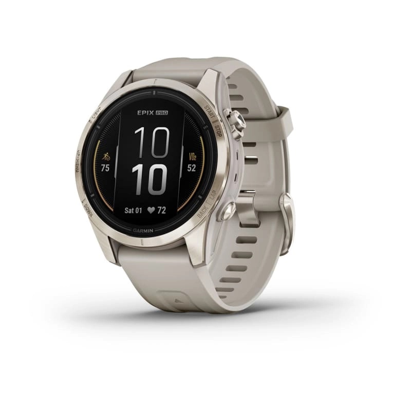 epix™ Pro (Gen 2) – Sapphire Edition | 42 mm Soft Gold with Light Sand Band