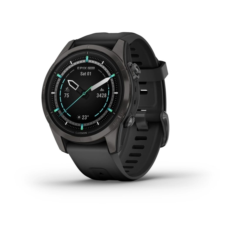 epix™ Pro (Gen 2) – Sapphire Edition | 42 mm Carbon Grey DLC Titanium with Black Band
