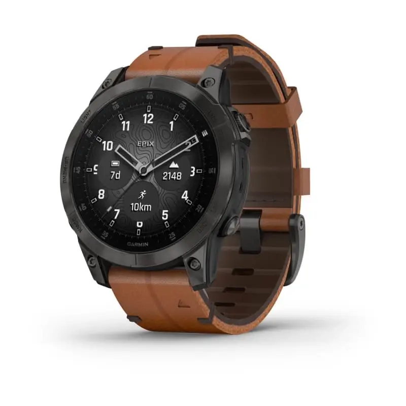 epix™ (Gen 2) - Sapphire Edition | 47 mm Black Titanium with Chestnut Leather Band
