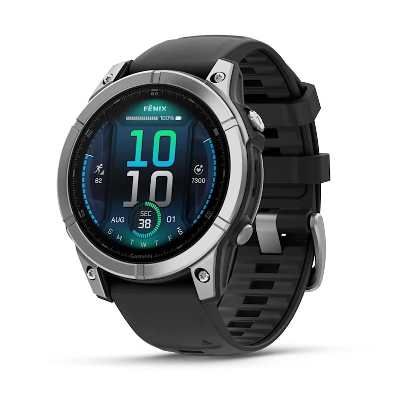 fenix® E – 47 mm, AMOLED Sapphire, Titanium with Chestnut Leather Band