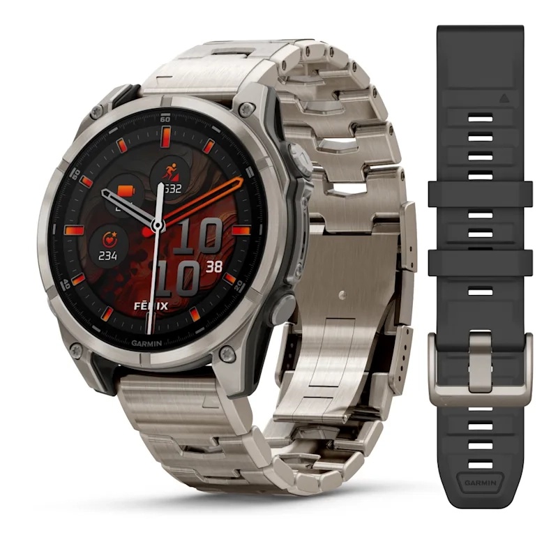 fēnix® 8 – 47 mm, AMOLED Sapphire, Titanium with Vented titanium bracelet