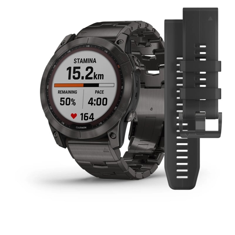 fenix® 7X – Sapphire Solar Edition Carbon Grey DLC Titanium with Carbon Grey DLC Vented Titanium Band