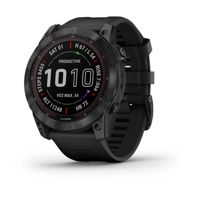 fenix® 7X – Sapphire Solar Edition Black DLC Titanium with Black Band
