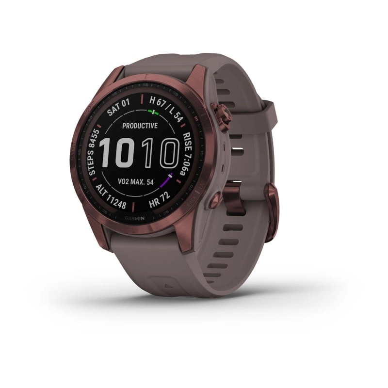 fenix® 7S – Sapphire Solar Edition Dark Bronze Titanium with Shale Grey Band