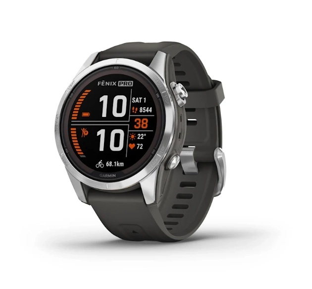 fenix® 7S Pro – Solar Edition Silver with Graphite Band