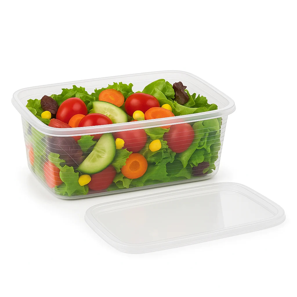 Premium Transparent Plastic Food Storage Containers with Lids –1800 ml/ Set of 6 – Airtight, Leak-Proof & Stackable – Ideal for Salads, Meal Prep, Leftovers, Kitchen & Fridge Organization