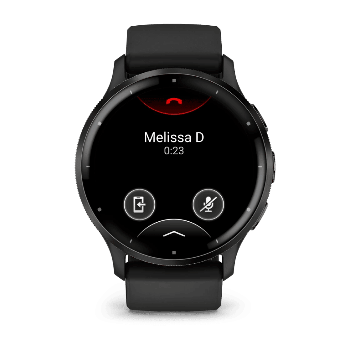 Venu® 3 Slate stainless steel bezel with black case and silicone band