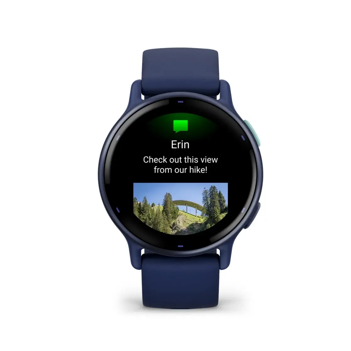 vivoactive® 5 Metallic navy Aluminium bezel with navy case and silicone band