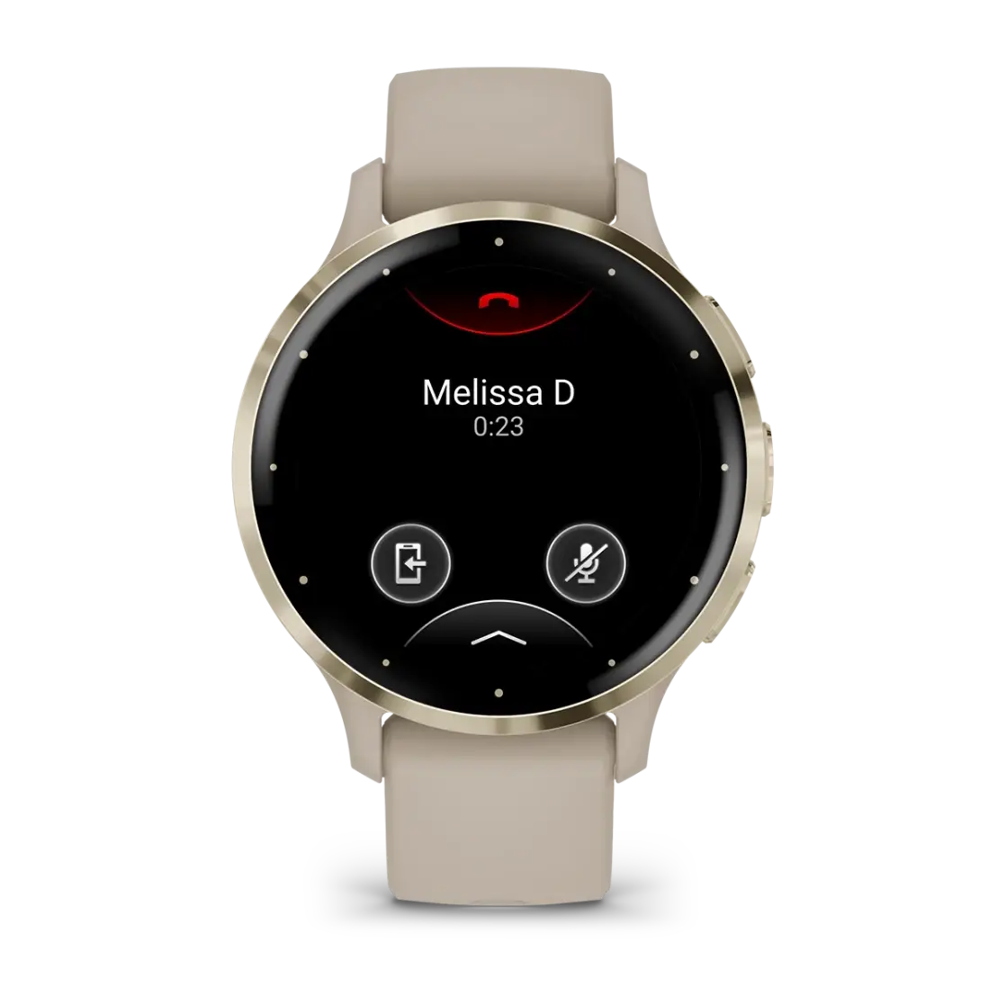Venu® 3S Soft gold stainless steel bezel with French grey case and silicone band