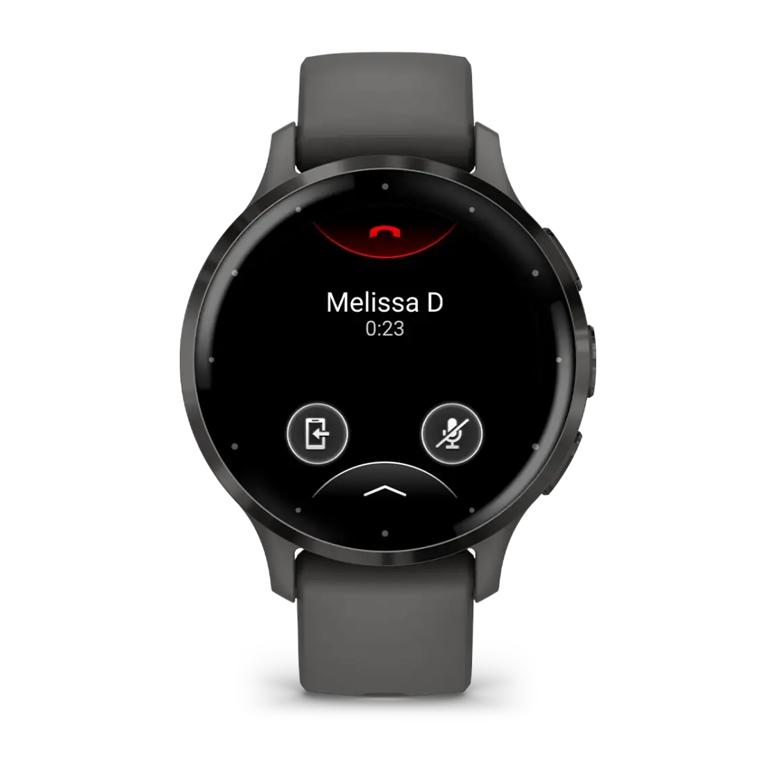 Venu® 3S Slate stainless steel bezel with pebble grey case and silicone band