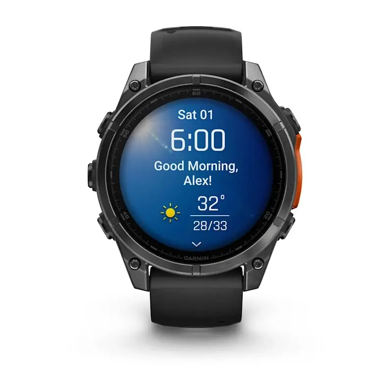 fenix® 8 – 47 mm, AMOLED Slate grey with Black silicone band