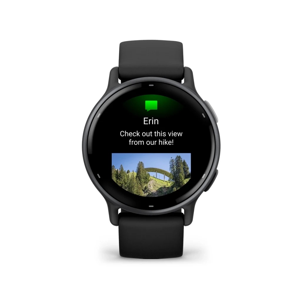 vivoactive® 5 Slate aluminium bezel with black case and silicone band