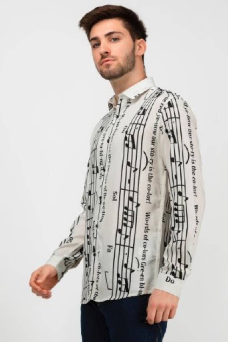  Music Abstract Print Shirt 